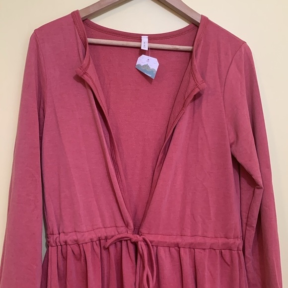 Mai Soli | NWT Tie Adjustable Waist Open Front Tunic Top Dress Swim Coverup S - Picture 3 of 17